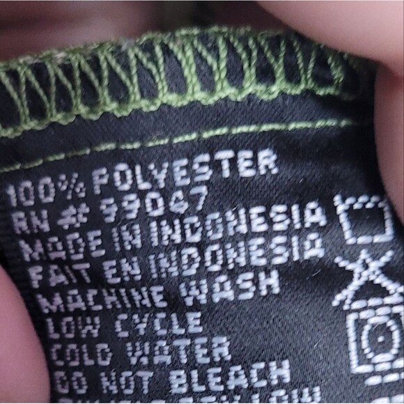 vintage y2k 90s green grunge fairy button front ruffle tie blouse size medium - Picture 6 of 8